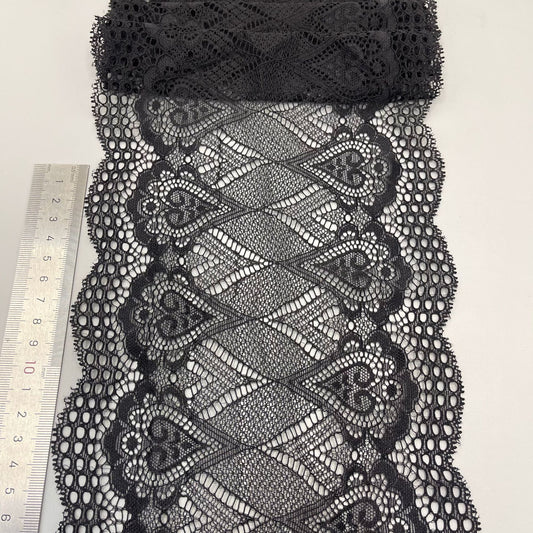 freedombeauty|18CM Lace Trim Rose Shape Elastic Lace Trim Dense Pressed Yarn Design Wedding Dress Accessories