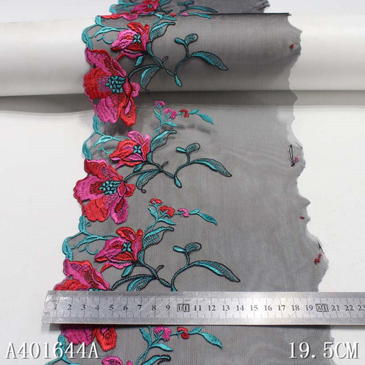 【1pack】-freedombeauty|Two-Color Single-Sided 3D Flower Pattern Embroidery Trim DIY Accessories for Underwear Skirt Hem Curtain Trim