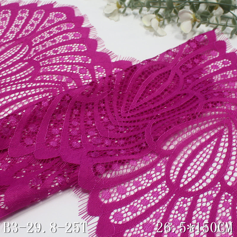 freedombeauty|Pink Double-Sided Folded Wave Classical Flower Stamen Non-Elastic Eyelash Clothing Home Textile Lace Trim Accessories