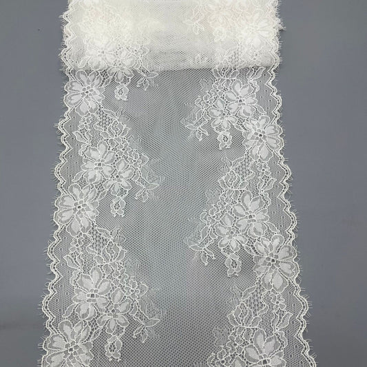 freedombeauty|18CM French Elastic Eyelash Lace Elastic Trim Skirt Children's Clothing Wedding Dress Decoration Clothing Hem