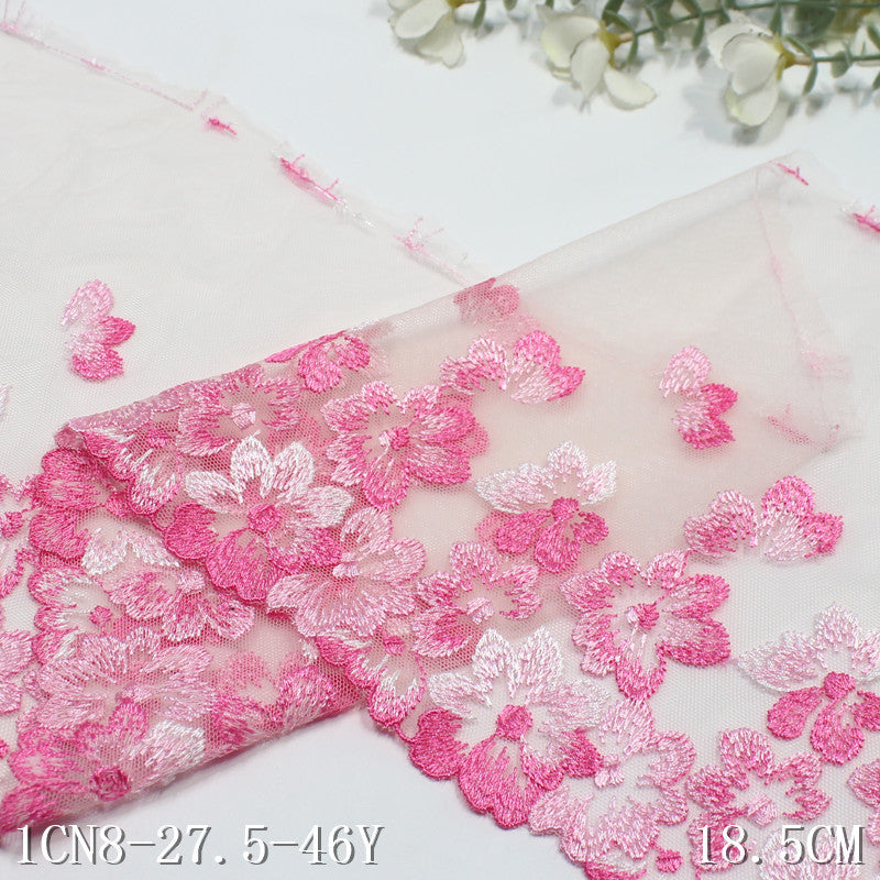 【1pack】-freedombeauty|Light Pink Mesh Spring Single-Sided Pink Peach Blossom Embroidery Textured Curtain Home Textile Clothing Decoration Accessories DIY