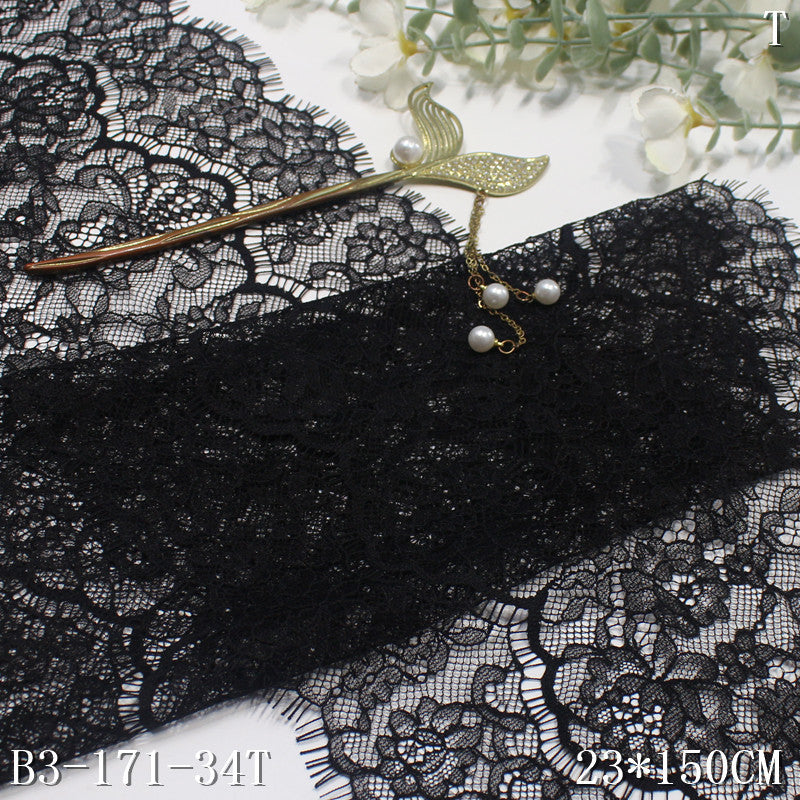freedombeauty|Multicolor Double Wave Center Vintage Flower Non-Elastic Eyelash Lace Trim Clothing Home Textile Lace Trim Accessories DIY