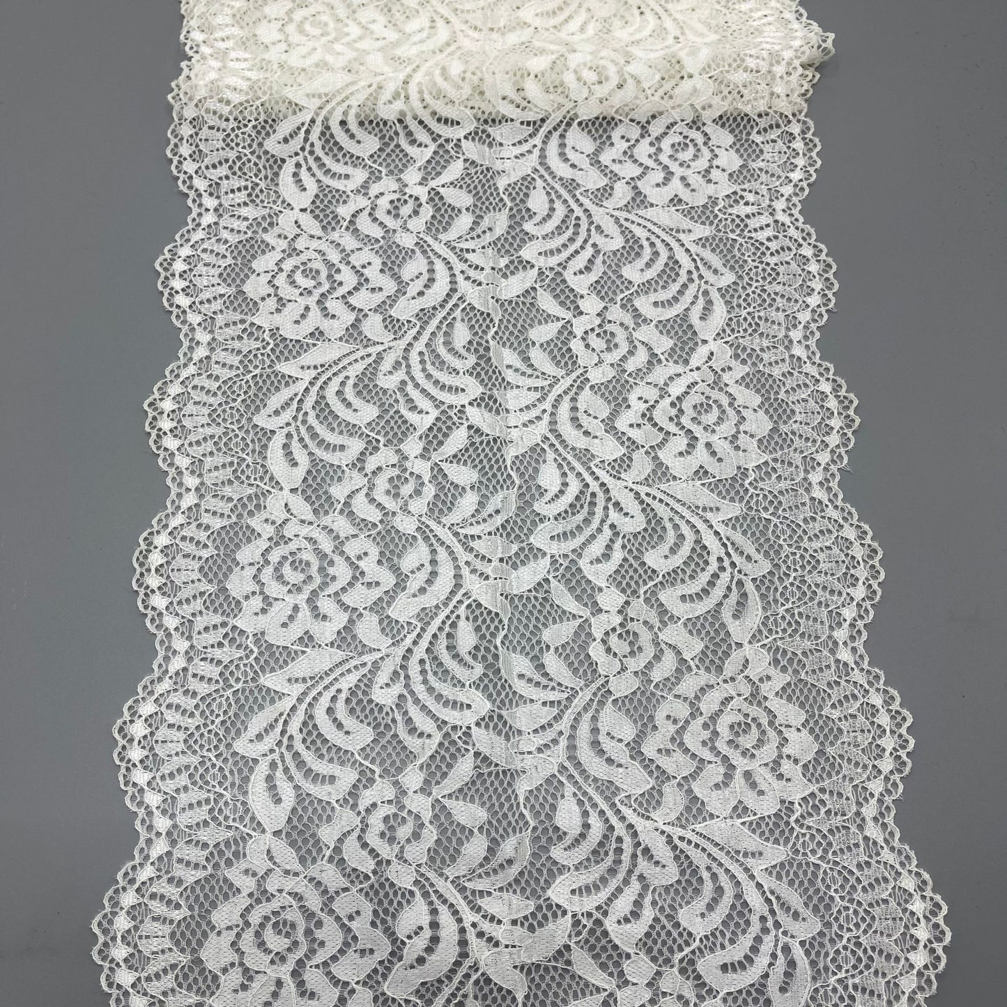 freedombeauty|21CM Hollow White Elastic Lace Trim Nylon Wedding Dress Accessories Decorative Lace DIY Making