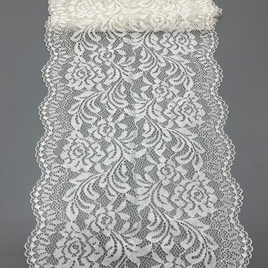 freedombeauty|21CM Hollow White Elastic Lace Trim Nylon Wedding Dress Accessories Decorative Lace DIY Making