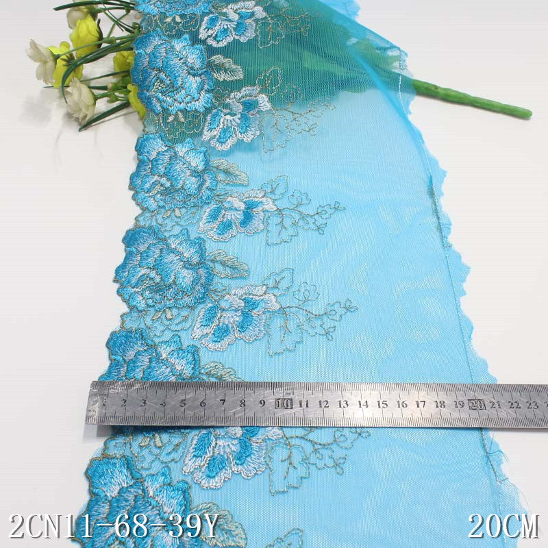 【1pack】-freedombeauty|Three-Color National Style Ancient Style Single-Sided Large Flower Embroidery Lace DIY Hanfu Performance Costume Lace Trim Accessories