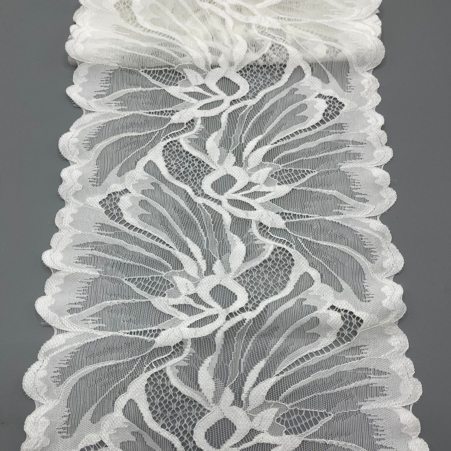 freedombeauty|20CM White Elastic Hollow Lace Trim Nylon Handmade E-commerce Hot Selling Edging