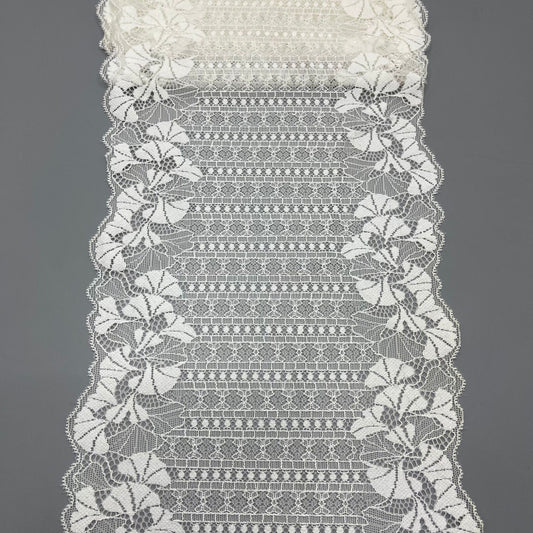 freedombeauty|20CM Elastic Lace Trim Nylon Lace Fabric Wedding Dress Hem Home Textile Accessories