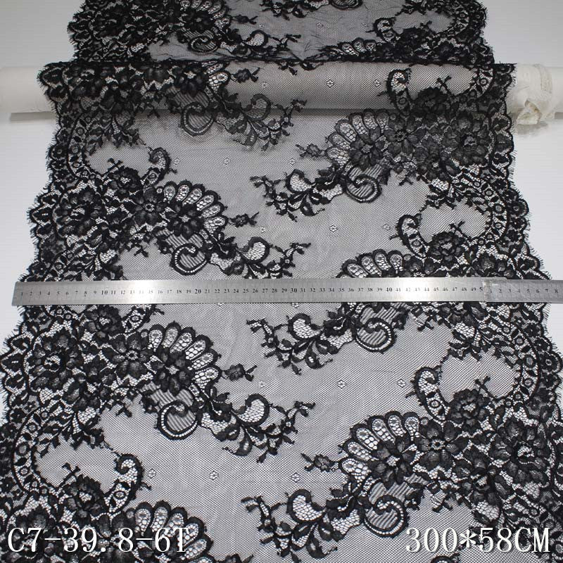 freedombeauty|In Stock Lace Trim Black Wide 58cm Double-Sided Large Wave Tablecloth Apron Trim Eyelash Lace