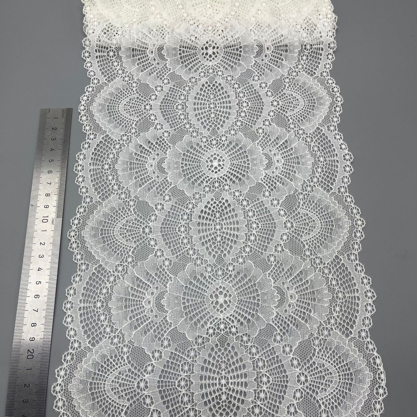 freedombeauty|23cm Lace Trim for Underwear and Wedding Dress Handmade Lace White Hollow Lace Nylon Accessories Decoration Custom Design
