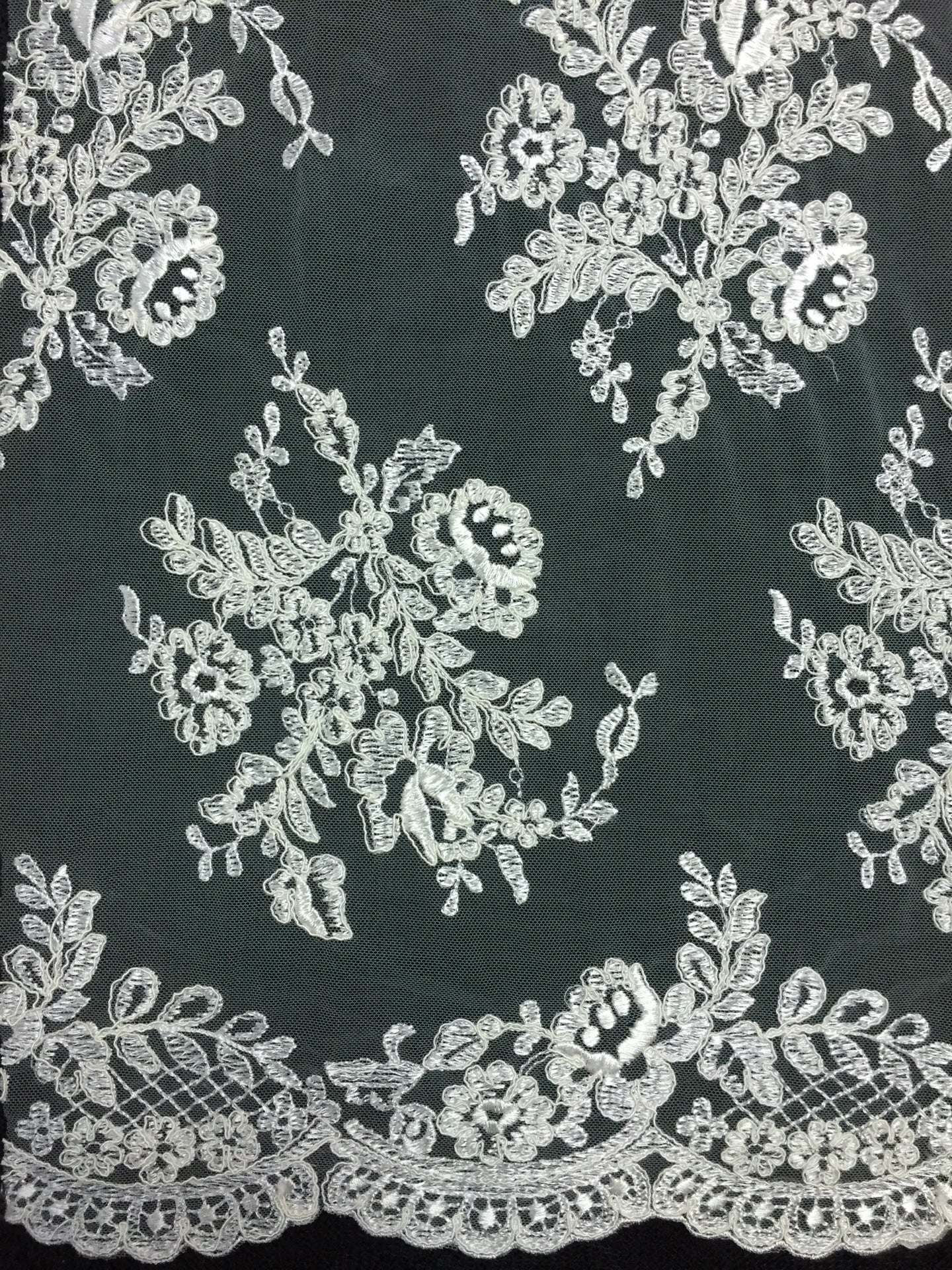 Freedombeauty | Supply Computer Embroidery Lace Fabric Veil Three-Dimensional Bone Thread Wedding Dress Accessories Can Be Beaded plus Sequin