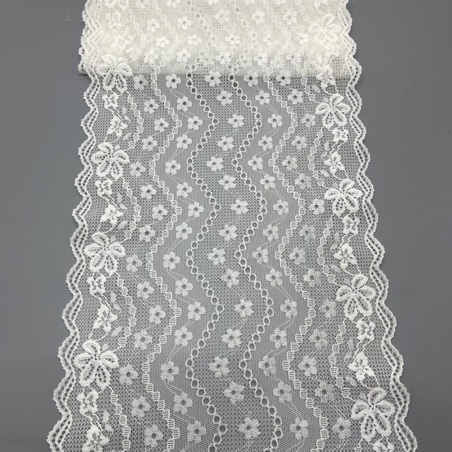 freedombeauty|20cm Elastic Lace White Wedding Dress Lace Trim Hollow Lace Nylon Design DIY Lace