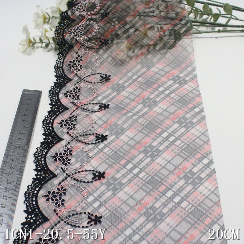 【1pack】-Freedombeauty | French Printing Unilateral Water Soluble Small Flower Mesh Embroidery 20cm Curtain Sofa Cushion Lace Accessories