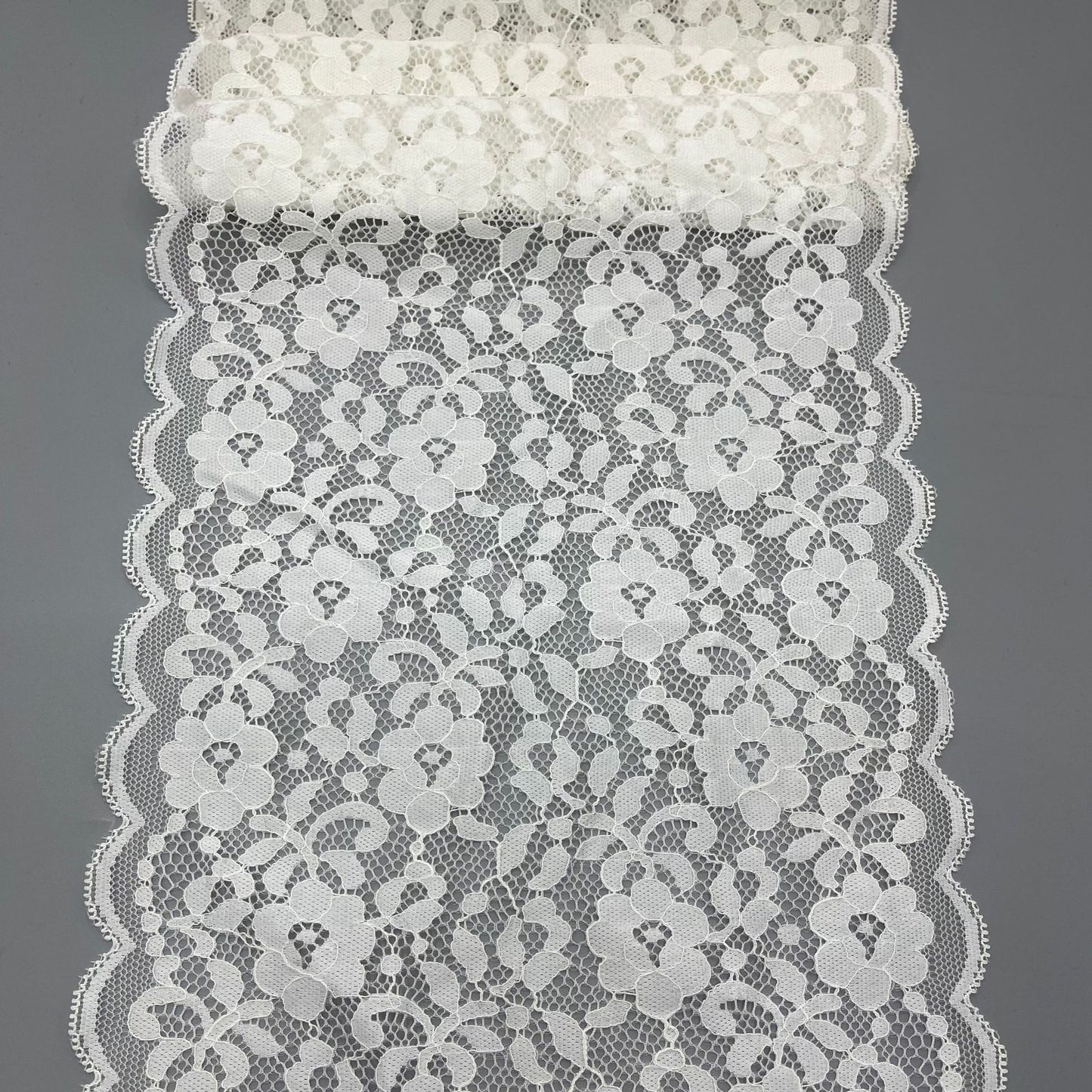 freedombeauty|20cm White Elastic Hollow Lace Trim for Underwear Wedding Dress Nylon Accessories Handmade Decoration