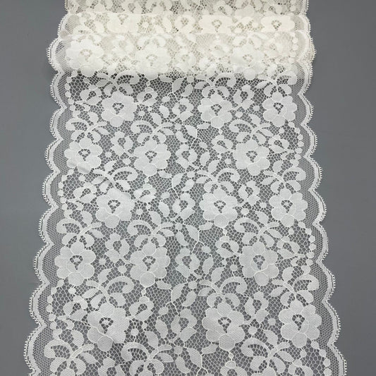 freedombeauty|20cm White Elastic Hollow Lace Trim for Underwear Wedding Dress Nylon Accessories Handmade Decoration