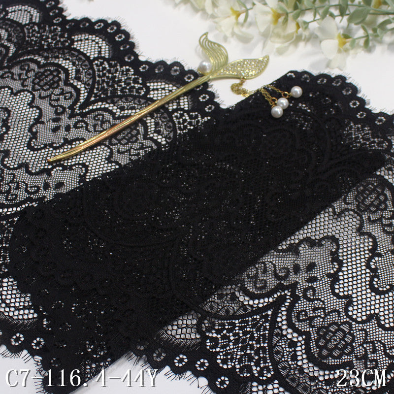 freedombeauty|Multicolor Double Wave French Classical Pattern Elastic Eyelash 23cm Clothing Home Textile Lace Trim DIY