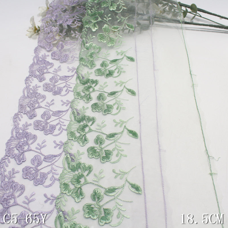 【1pack】-Freedombeauty | Unilateral Exquisite Vintage Flower Mesh Embroidery Lace 18cm Clothing Home Textile Lace Accessories DIY