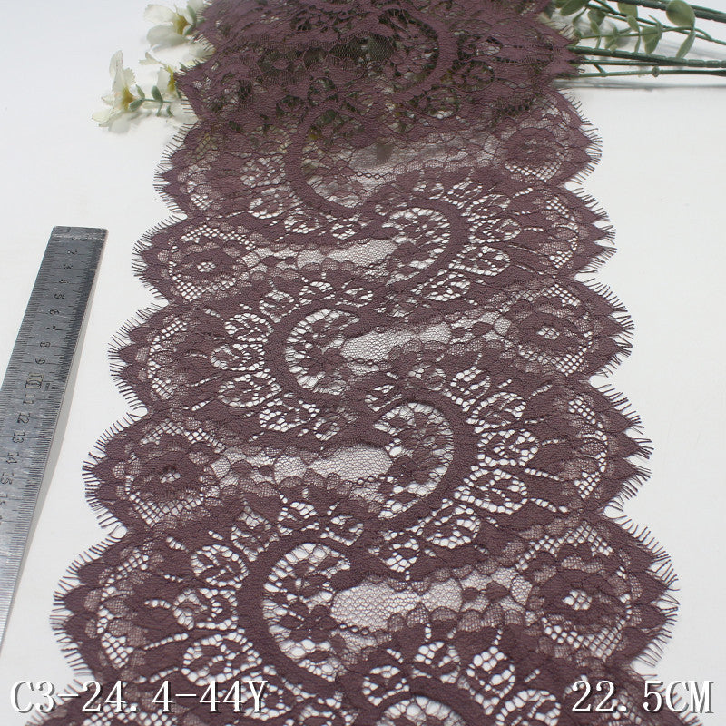 freedombeauty | Multicolor Double Wave French Classical Flower Non-Elastic Eyelash 22cm Clothing Home Textile Lace Trim DIY