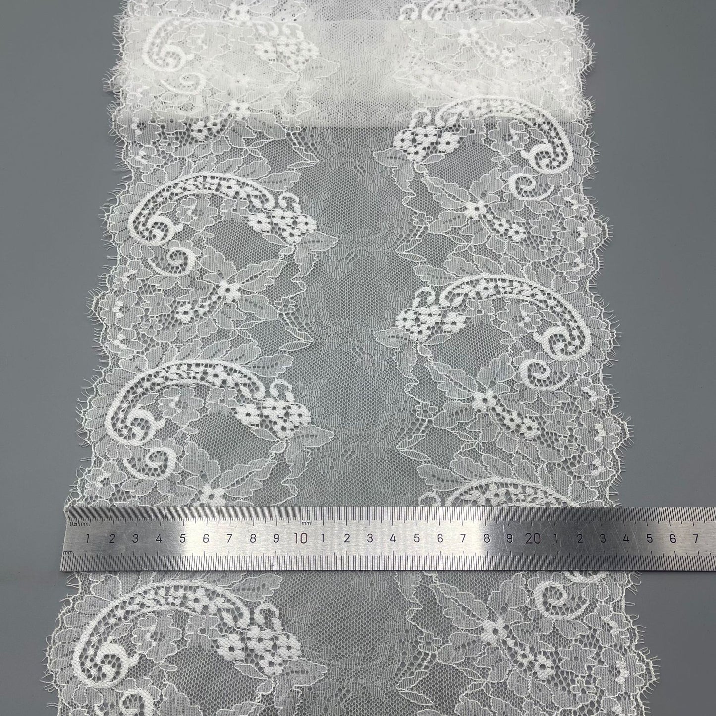 freedombeauty|24CM Elastic Eyelash French Elastic Lace Trim Nylon Lace Trim Lingerie Skirt Hem, Accessories Decoration Parts