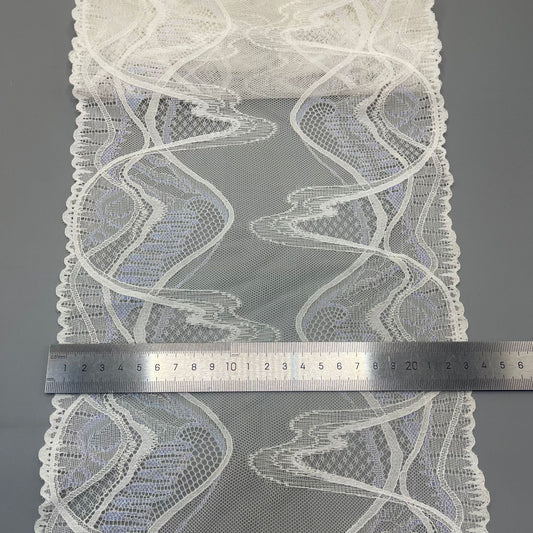 freedombeauty|23CM Lace Elastic Trim for Skirts, Children's Clothing, Wedding Dress Decoration, Hem Lace