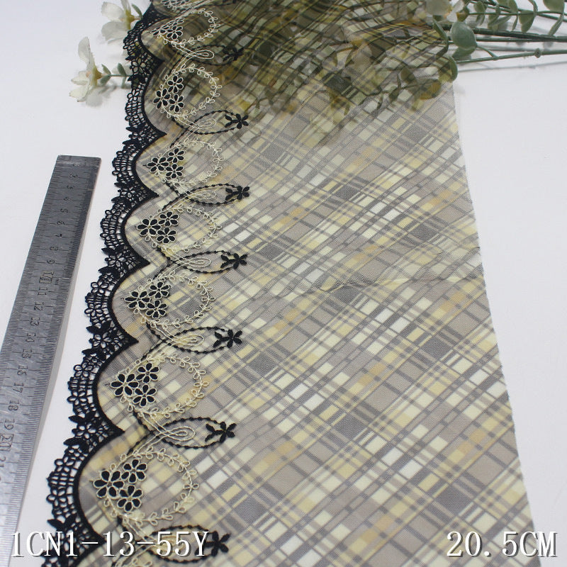 【1pack】-Freedombeauty | French Printing Unilateral Water Soluble Small Flower Mesh Embroidery 20cm Curtain Sofa Cushion Lace Accessories