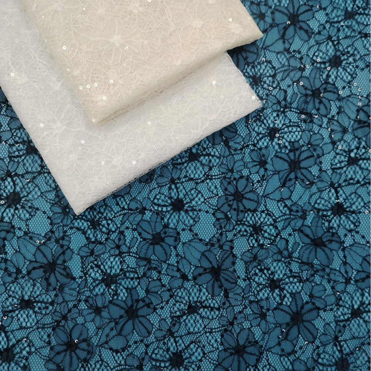 freedombeauty|Nylon Sequin Lace Fabric Full Pattern Lace Fabric Dress Fashion Gown Wedding Dress Children's Decorations