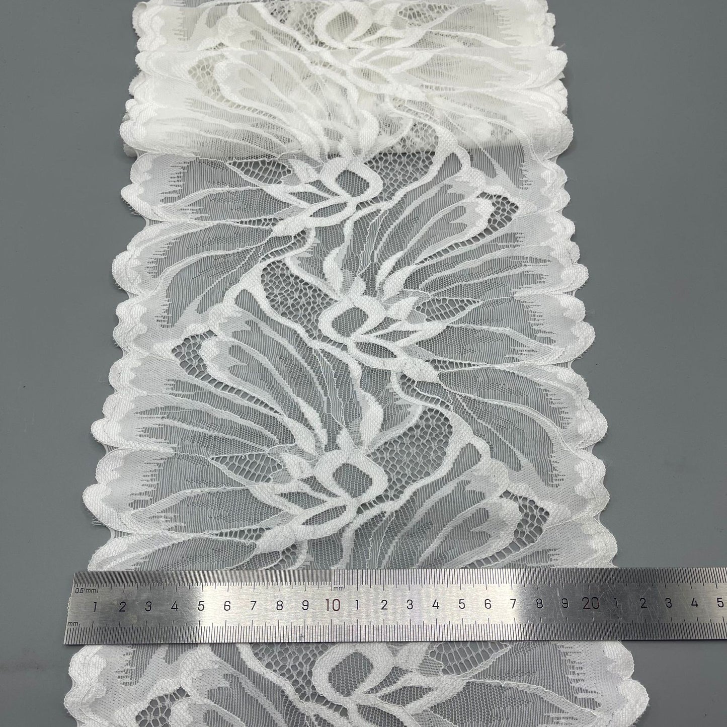 freedombeauty|20CM White Elastic Hollow Lace Trim Nylon Handmade E-commerce Hot Selling Edging