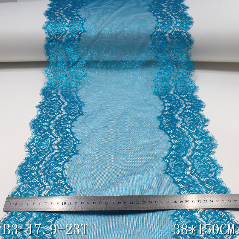 freedombeauty|Blue Double-Sided French Crown Silver Stamping Non-Elastic Eyelash 38cm Curtain Sofa Cushion Lace Trim Accessories