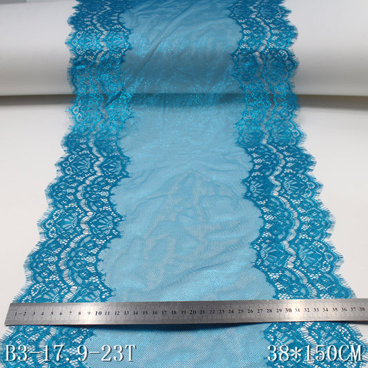 freedombeauty|Blue Double-Sided French Crown Silver Stamping Non-Elastic Eyelash 38cm Curtain Sofa Cushion Lace Trim Accessories
