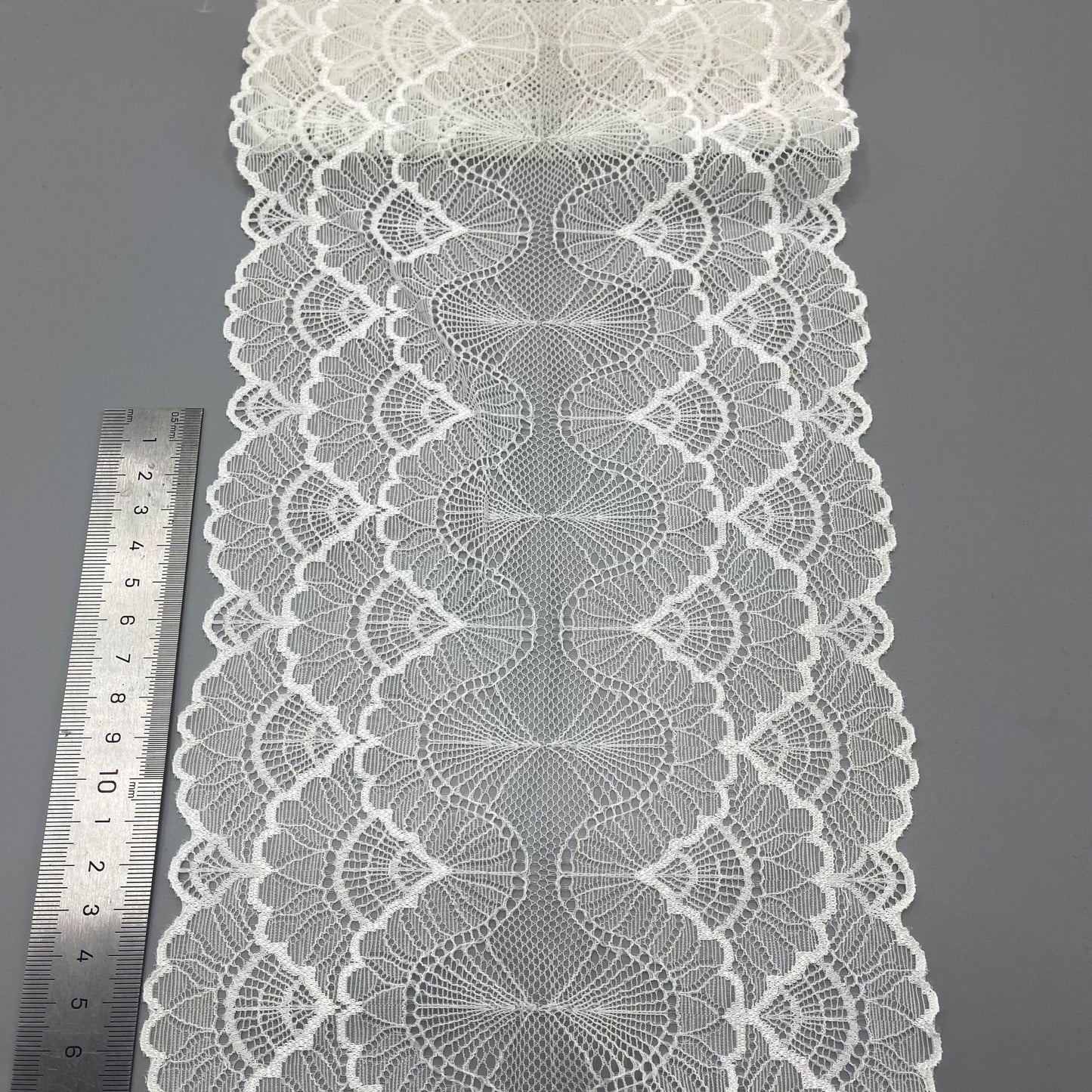 freedombeauty|24CM White Elastic Hollow Lace Trim Wedding Dress Nylon Accessories Handmade Decoration