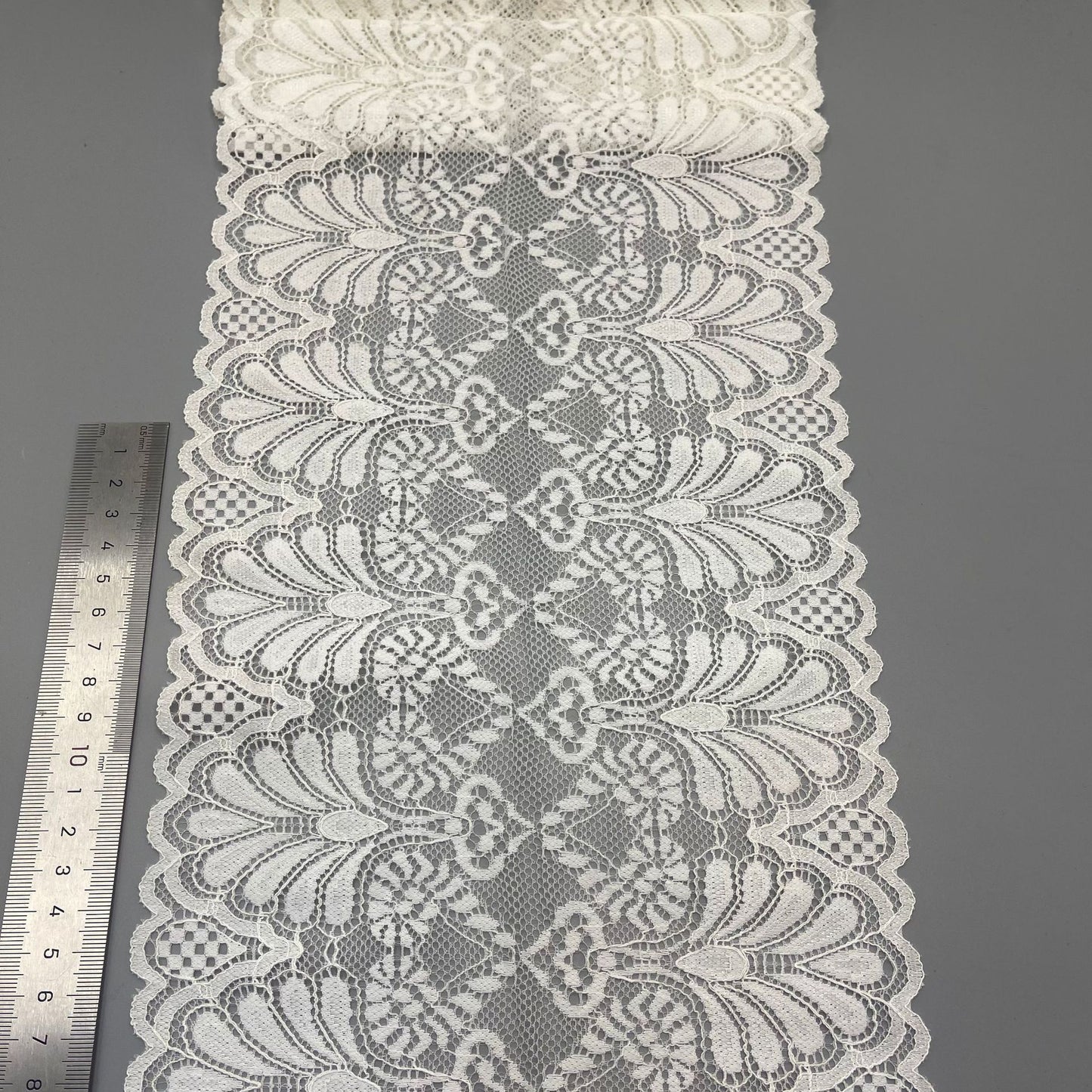 freedombeauty|20CM Lace Trim DIY Handmade Lingerie Wide Lace Trim Accessories Wavy Hem Wedding Dress Decoration