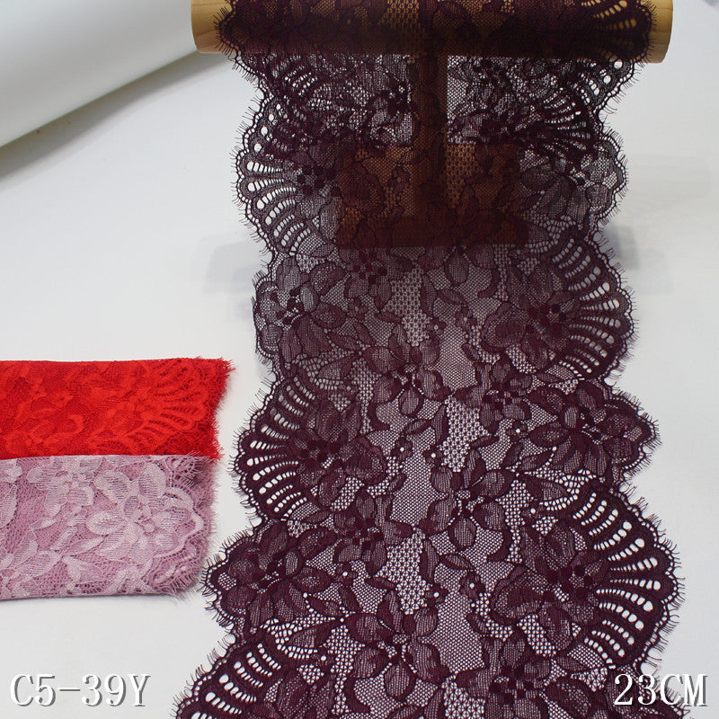 freedombeauty|Three-Color Series Car Thread Retro Full Floral Elastic Eyelash Lace Soft Performance Costume Lace Accessories