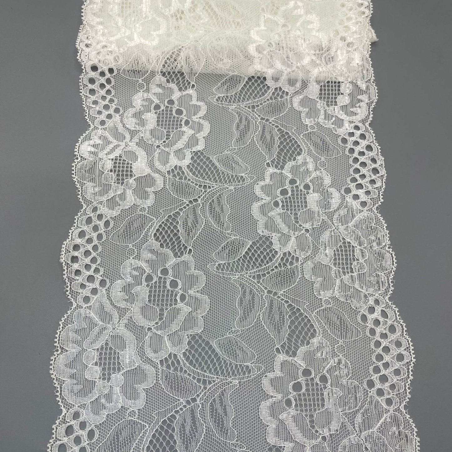 freedombeauty|18CM Hollow Lace Edge Nylon White Elastic Lace Trim Wedding Dress Accessories