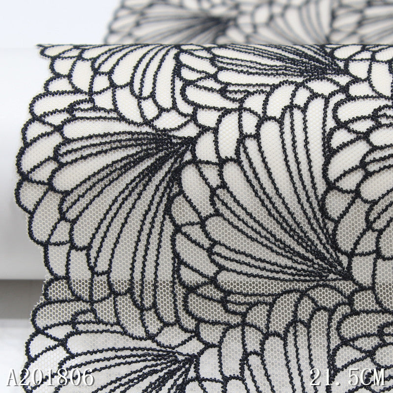 【1pack】-Freedombeauty | Customized Light Yellow Mesh Bottom Black Car Strand Petal Knitted Embroidered Lace Clothing Ornament Mom Wear