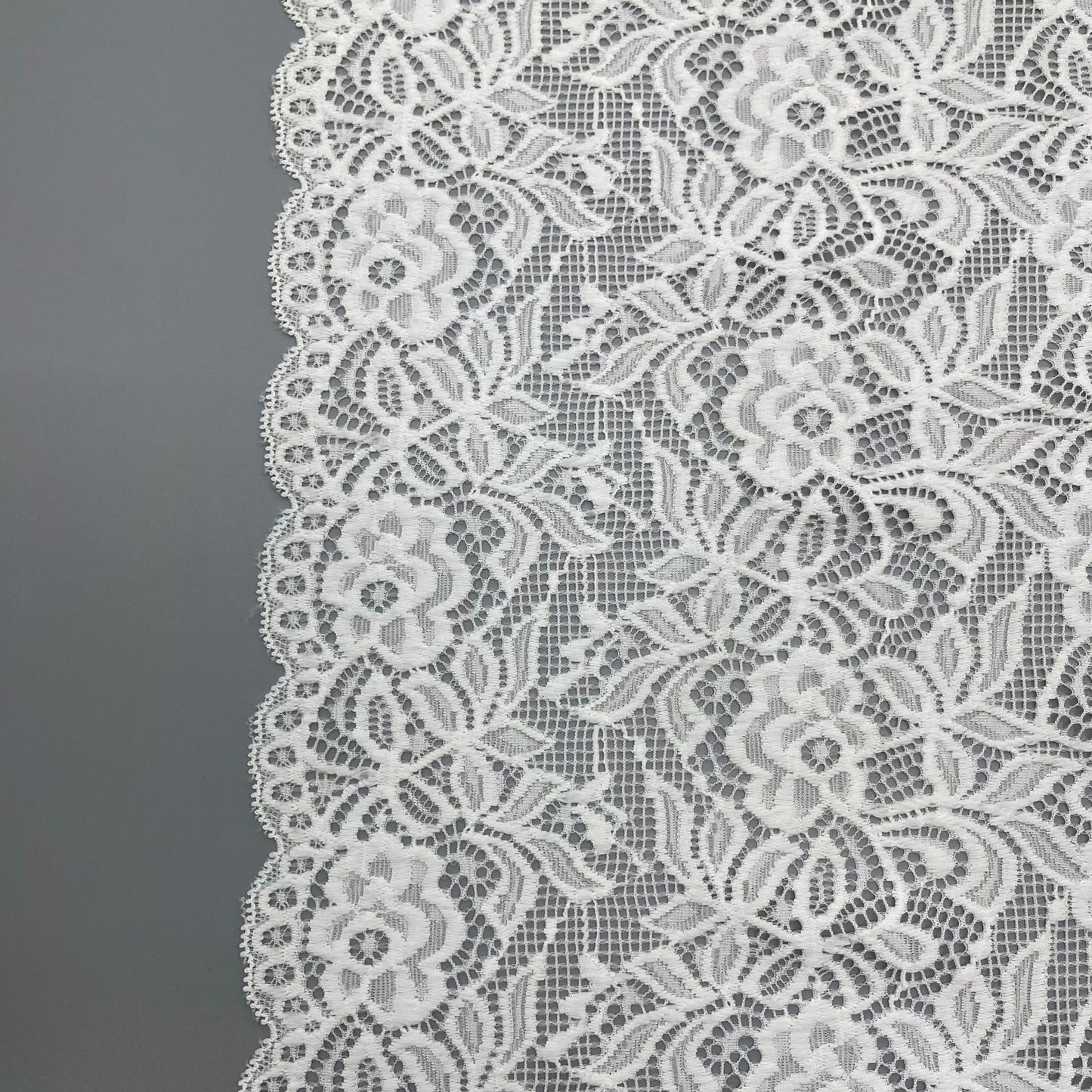 freedombeauty|30cm Elastic Lace White Hollow Lace Trim Nylon Fabric Accessories Handmade Wedding Dress Decoration Lace