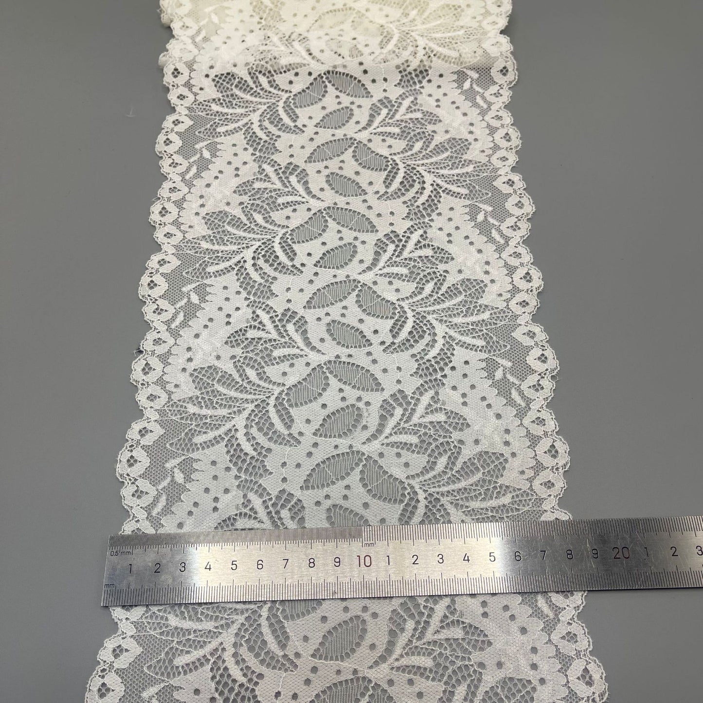 freedombeauty|18CM Wedding Dress Accessories High-Quality White Nylon Elastic Lace Hollow Trim Handmade