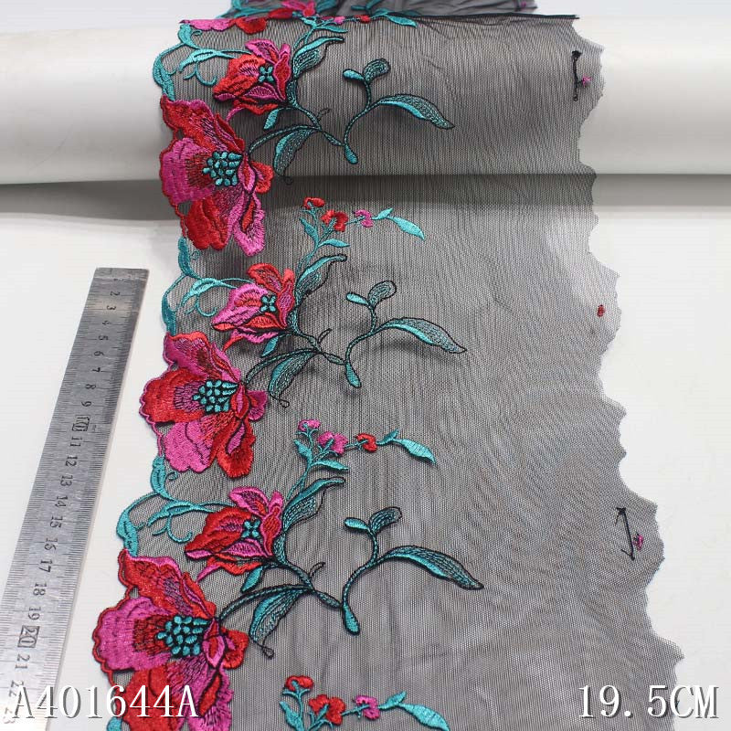 【1pack】-freedombeauty|Two-Color Single-Sided 3D Flower Pattern Embroidery Trim DIY Accessories for Underwear Skirt Hem Curtain Trim