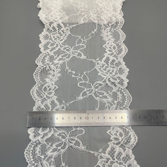 freedombeauty|18CM In Stock Elastic Lace Wide Trim DIY Wedding Dress, Car Figurine, Doll Lace