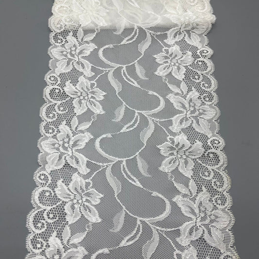 freedombeauty|20CM White Hollow Lace Trim Nylon Lace Accessories Handmade Wedding Dress Decoration Lace