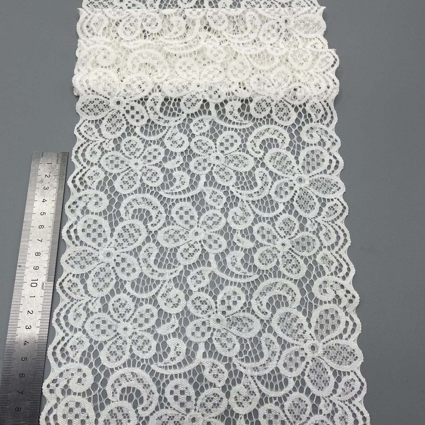 freedombeauty|20CM Lingerie Hollow Lace Nylon White Elastic Lace Trim Wedding Dress Accessories Design