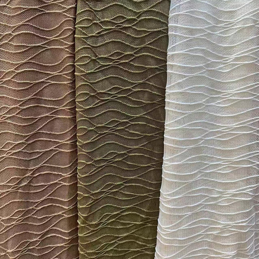 freedombeauty|Wave Line Thin Strips New Nylon Eyelash Fabric Lace T-Shirt Clothing Wedding Dress Children's Skirt Lace Full High-End Skirt