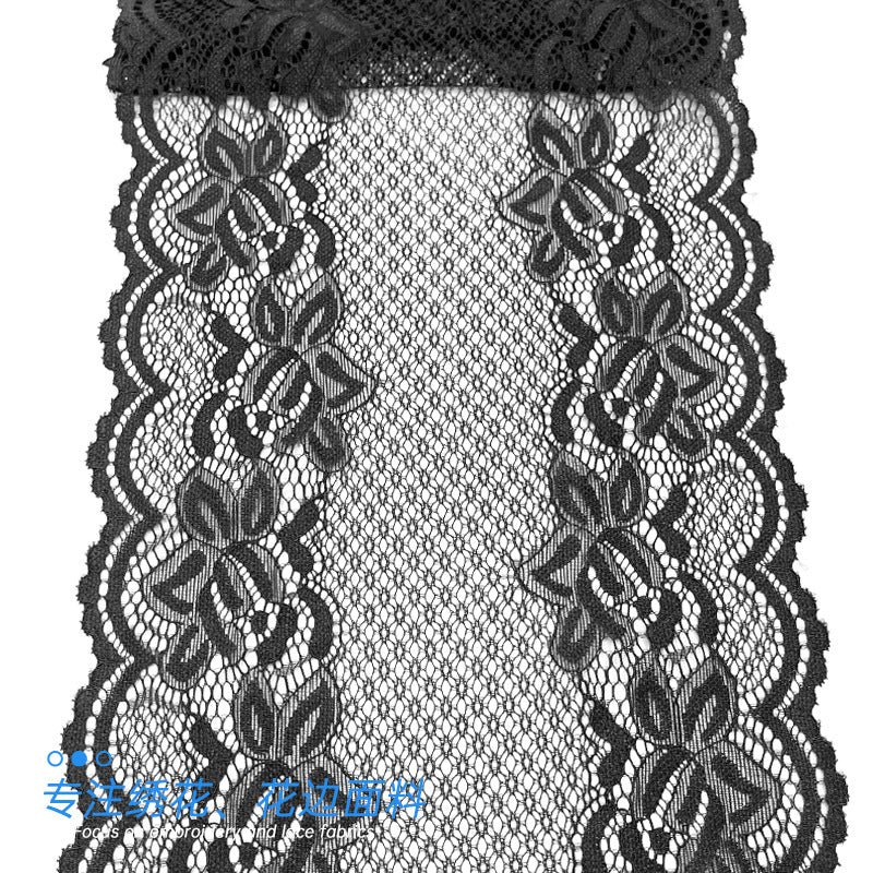 freedombeauty|18cm Lace Trim for Clothing Decoration Skirt Fabric Accessories Black and White DIY Wide Lace Ribbon Lace Edge