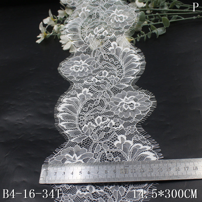 freedombeauty|Black and White Asymmetric Pattern Romantic Non-Elastic Eyelash Lace Lightweight Underwear Clothing Accessories Materials