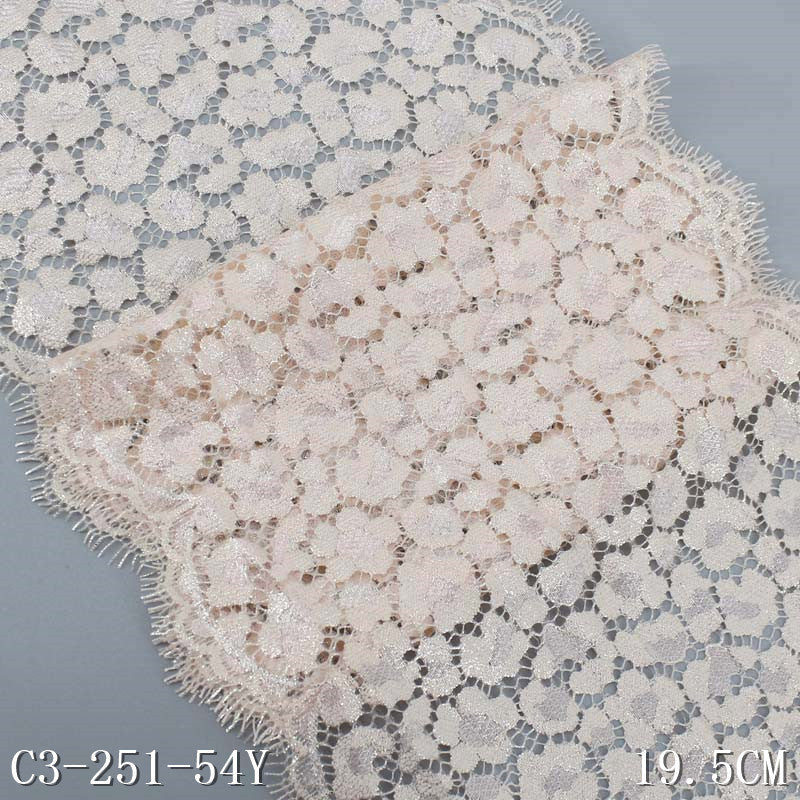 freedombeauty|Multicolor Gold Stamping Double-sided Wavy Non-elastic Eyelash Lace DIY Performance Costume 19cm Lace Trim Accessories