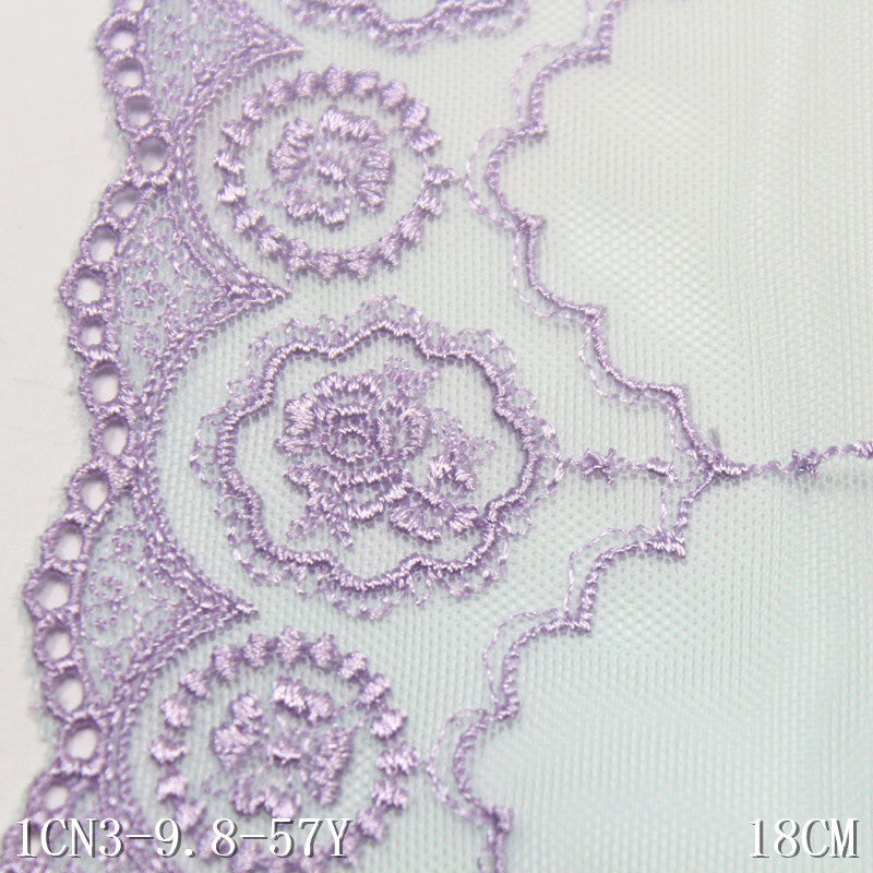 【1pack】-Freedombeauty | Two-Tone Unilateral French Retro Rose Mesh Embroidered Lace Curtain Sofa Cushion Lace Accessories