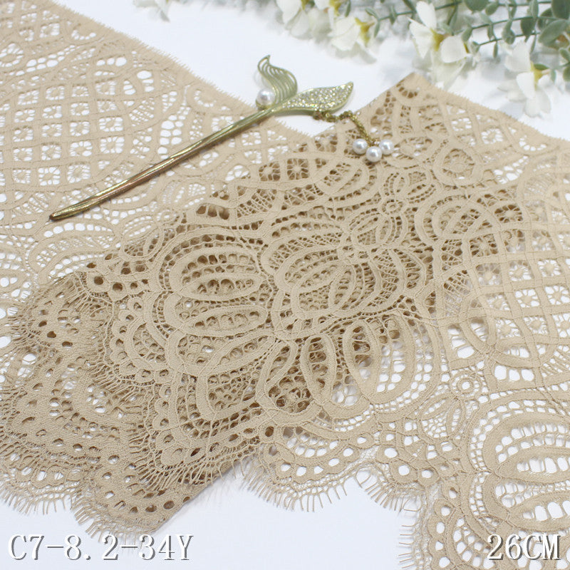 freedombeauty|Multicolor Single-Sided Wavy Chinese Style Non-Elastic Eyelash Lace Trim Performance Costume Curtain 26cm Lace Trim Accessories