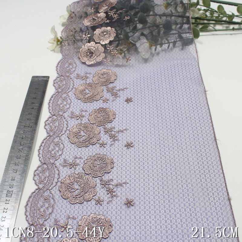 【1pack】-freedombeauty|Lace Mesh Single Edge Exquisite Vintage Flower Embroidery Trim Clothing Home Textile Lace Trim Accessories DIY