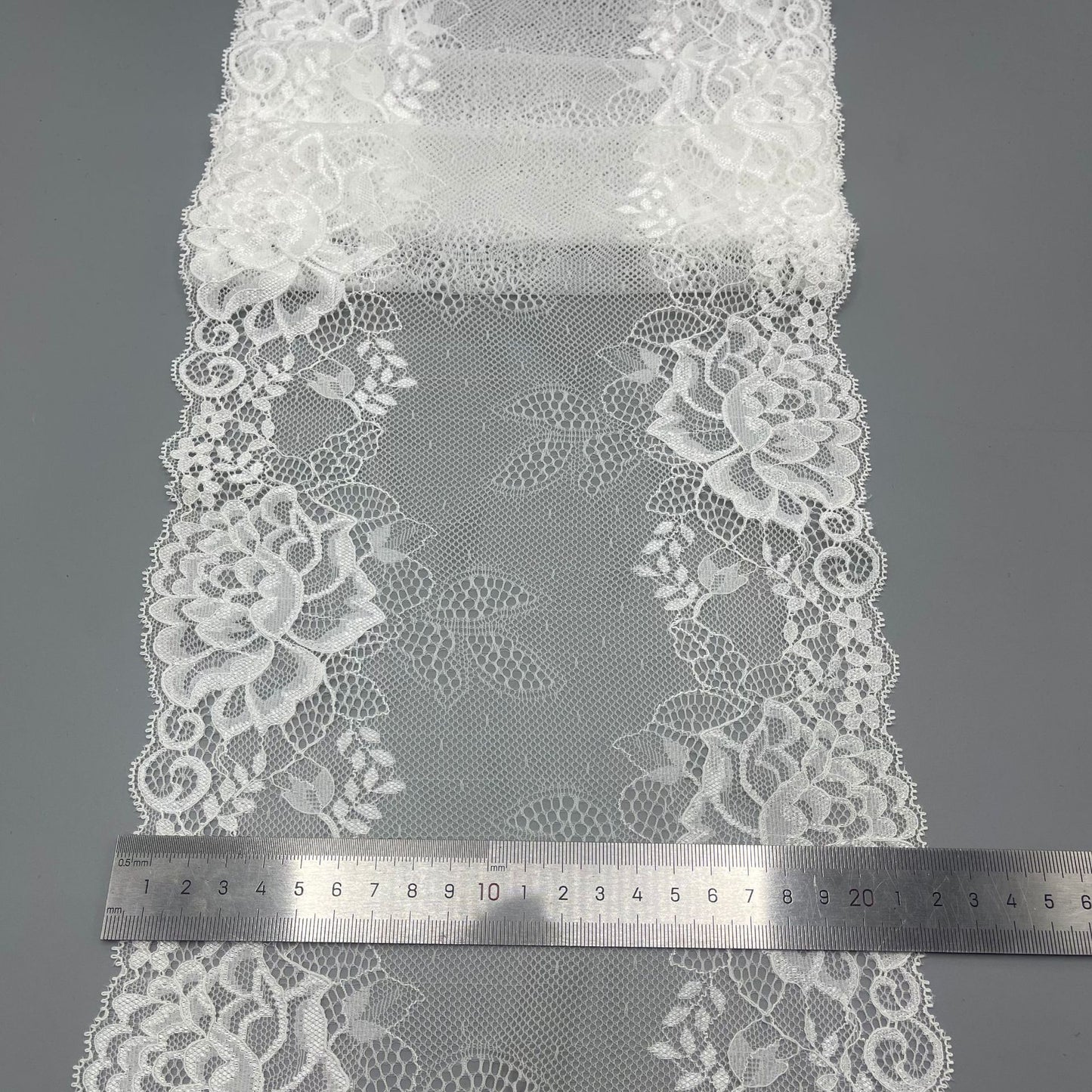freedombeauty|21CM Lace Trim Rose Shape Elastic Lace Dense Pressed Design