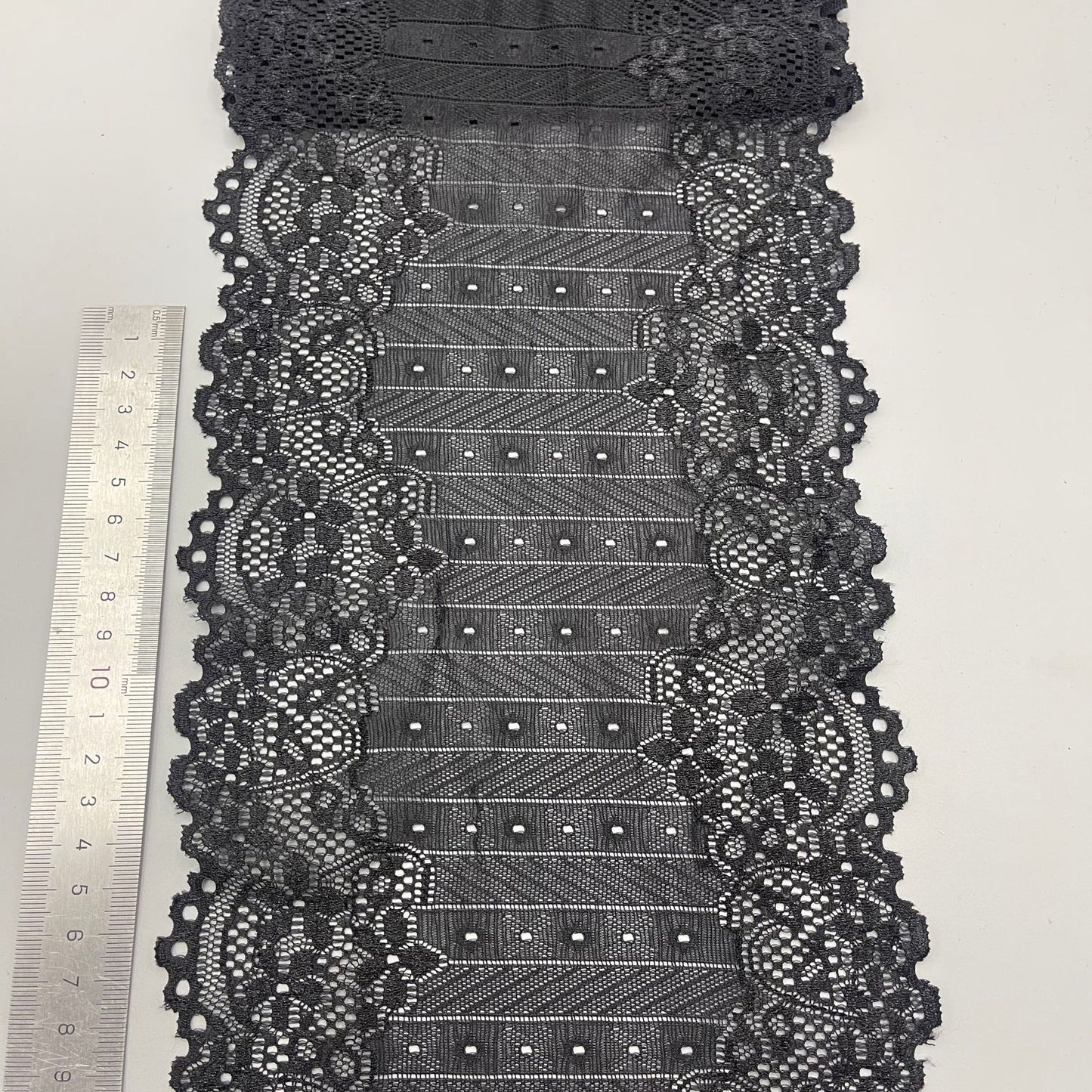 freedombeauty|19cm Elastic Lace Handmade Wedding Dress Accessories White Hollow Nylon Lace Trim Decoration Parts