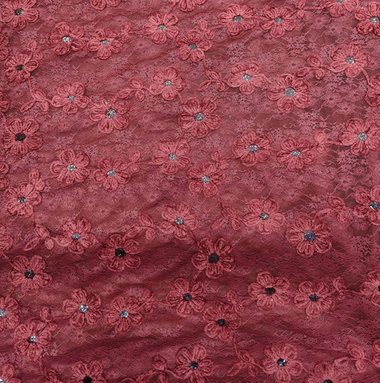 freedombeauty|Full Rope Embroidery Craft Sequin Flower Non-Stretch Chenille Lace Fabric for Women's Cheongsam Wedding Dress Loungewear Fabric