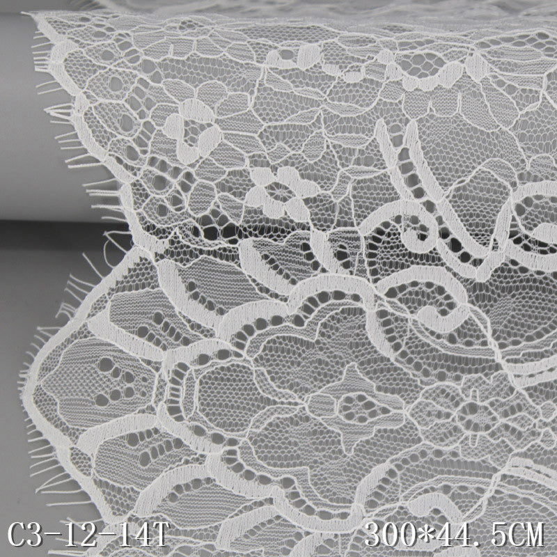 freedombeauty|Non-Elastic Lace Trim Double-Sided Asymmetrical Car Thread Lace White Tablecloth Cheongsam Accessories Eyelash Lace